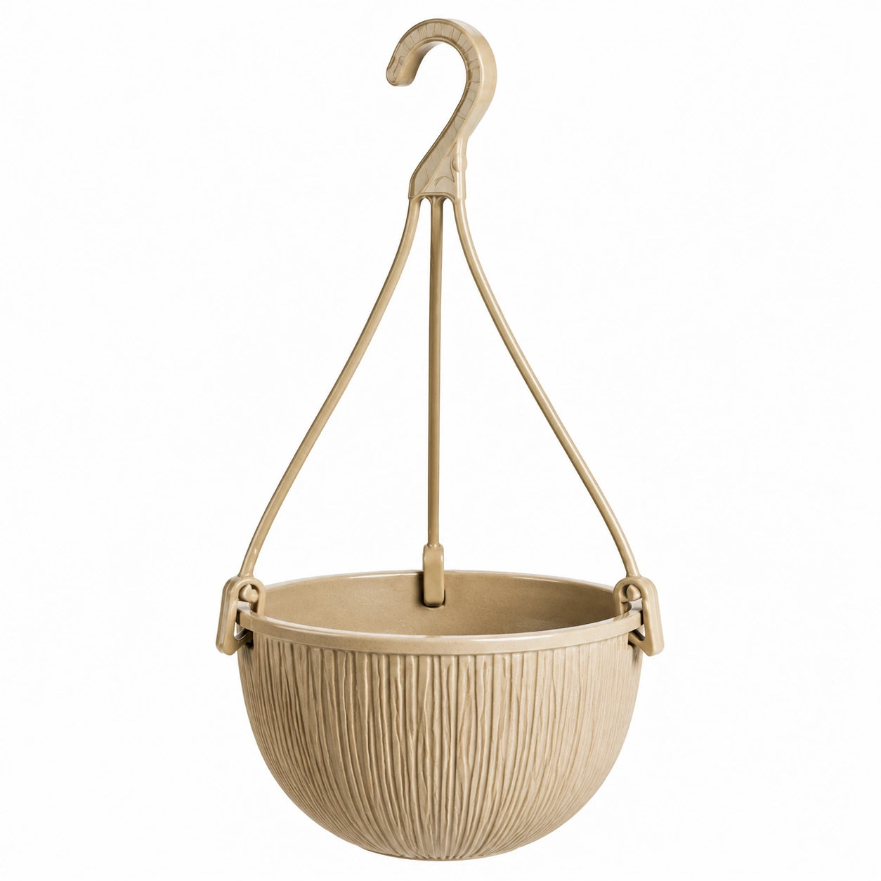 Hängeblumentopf 25 cm Kunststoff Beige mit Haken für Balkon und Garten