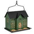 Vogelfutterhaus 32 x 25 x 30 cm aus Metall Grün Schwarz zum Aufhängen