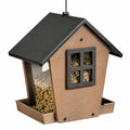 Vogelfutterhaus 25 x 20 x 28 cm aus Kunststoff Braun Schwarz zum Aufhängen