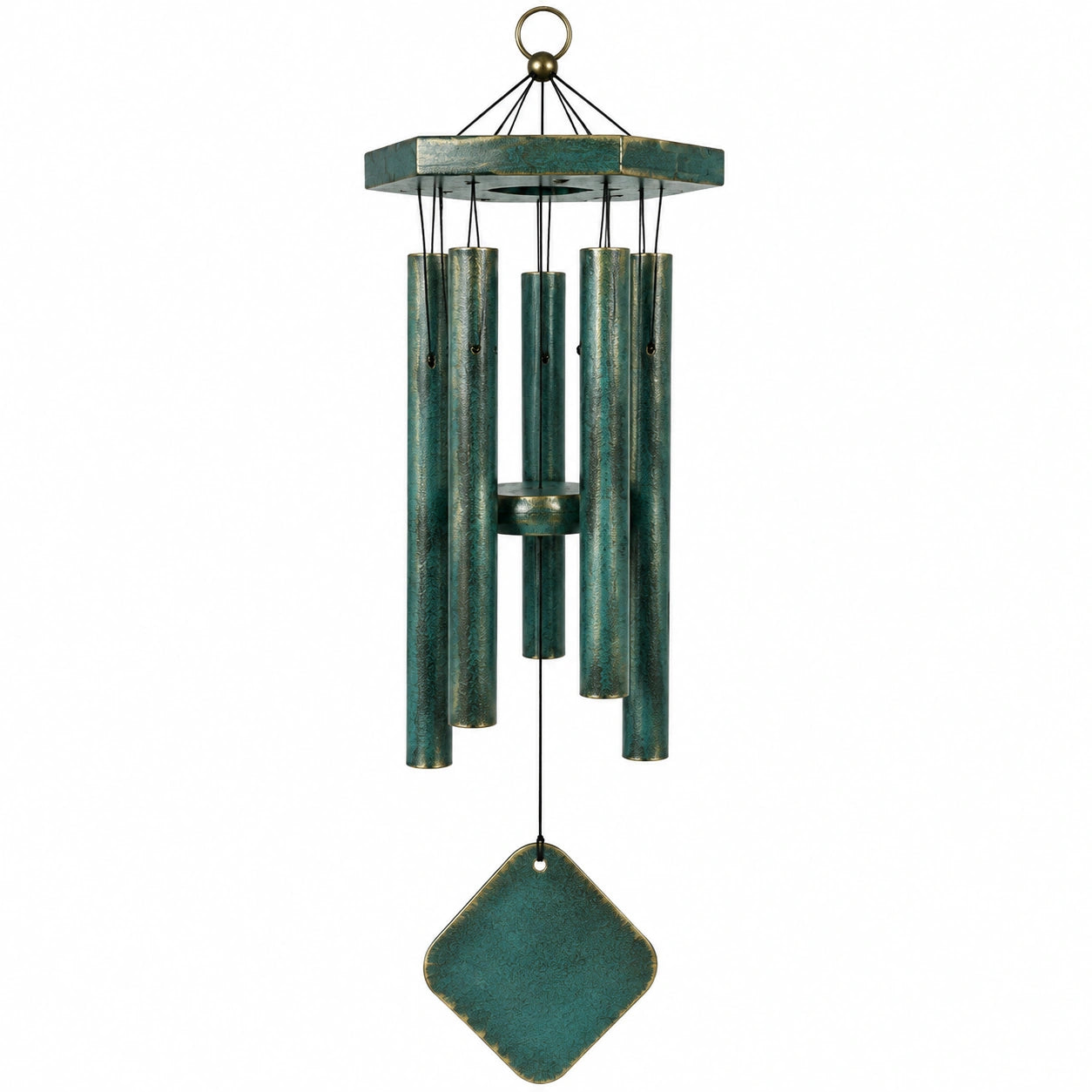 Windspiel 80 cm aus Metall in Grün für Garten und Balkon