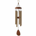 Windspiel 85 cm aus Metall und Holz in Braun Gold zum Aufhängen