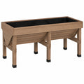 Hochbeet 120 x 60 x 80 cm Holz Braun mit Pflanzfolie freistehend