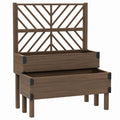 Hochbeet 120 x 60 x 180 cm Holz Braun mit Rankgitter für Garten