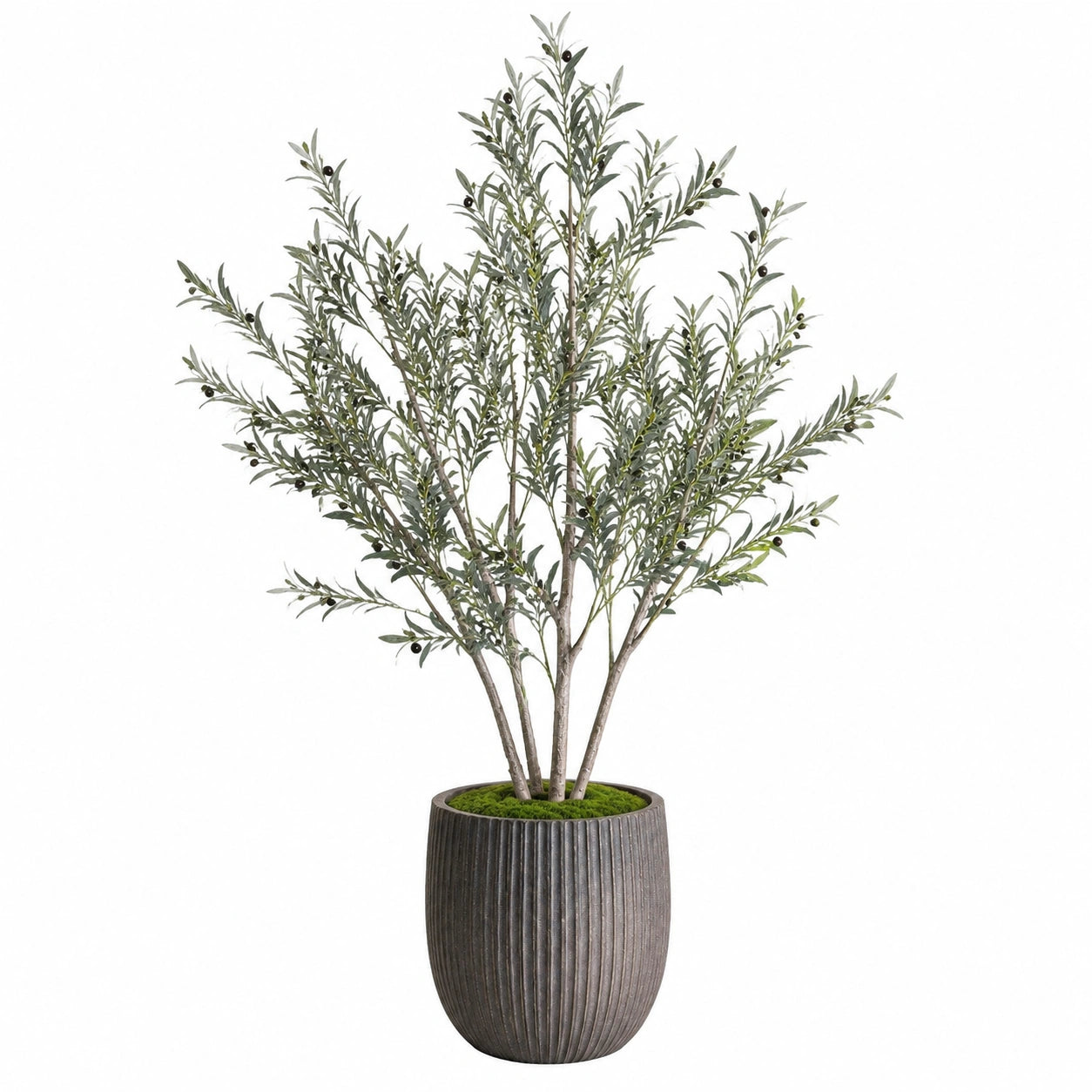 Künstlicher Olivenbaum 180 cm Kunststoff Grün für Innenräume im mediterranen Stil