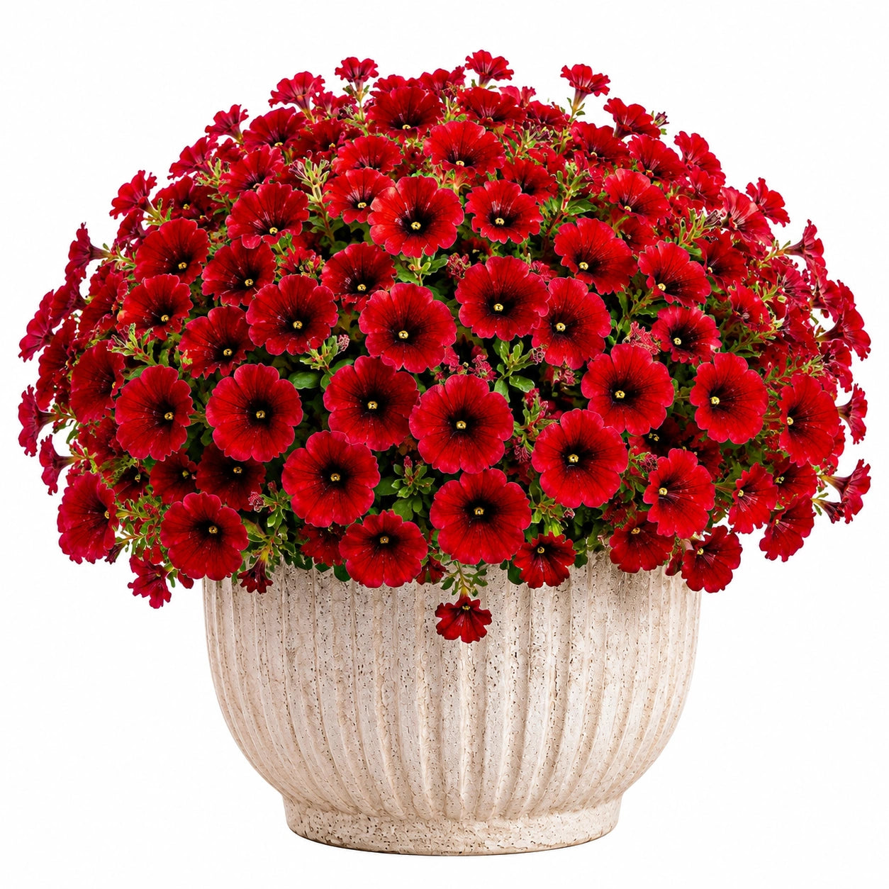 Künstliche Petunien-Topfpflanze 45 cm Rot Kunststoff Dekoration